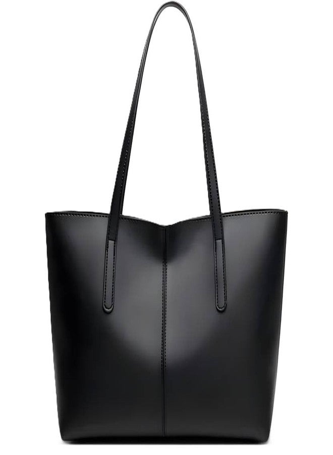 Nexeura Women's Stylish Black Tote Bag | Large Capacity PU Leather Shoulder Handbag | Elegant Office Bag for Girls & Ladies | Lightweight Daily Use Purse | Trendy Travel Work Bag for Women - Image 1